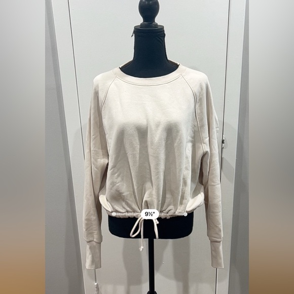 HM cream crop sweater with draw string waist - Picture 6 of 9